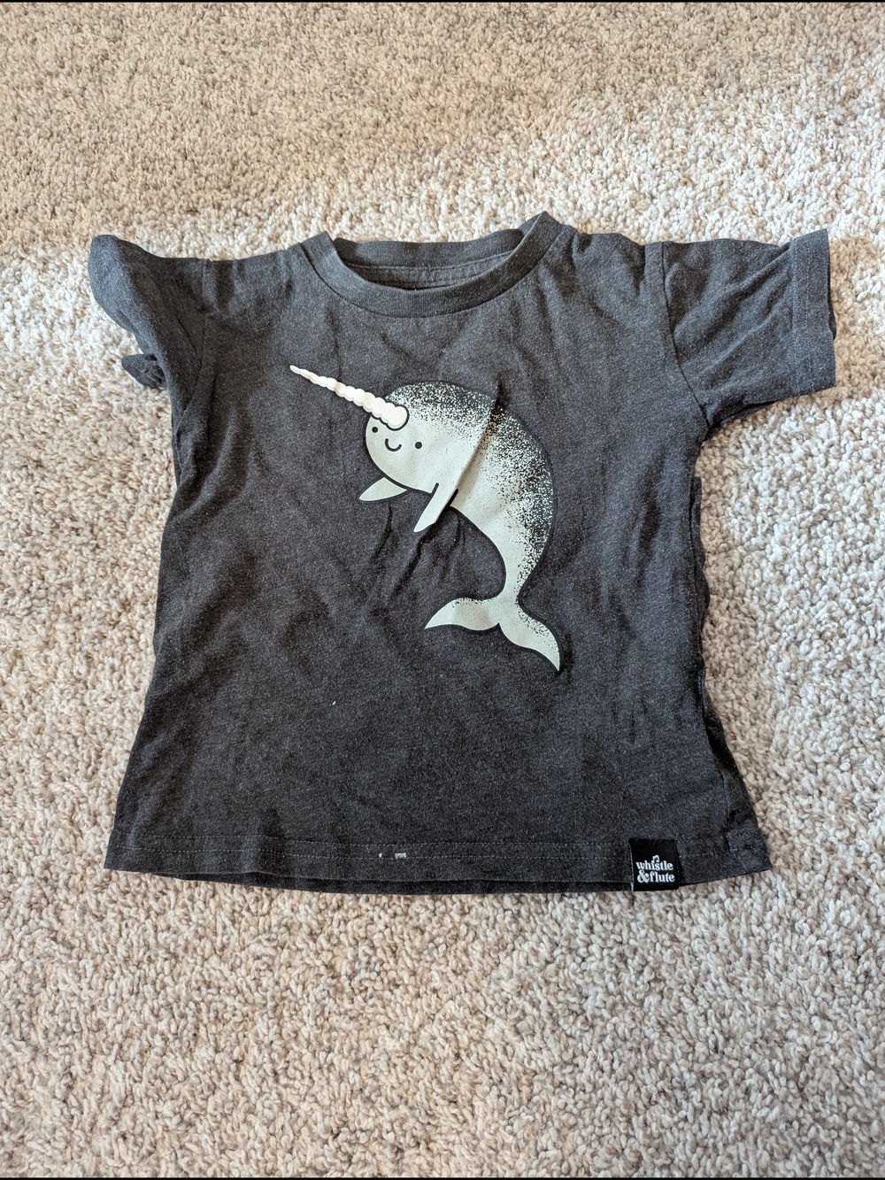 Charcoal Narwhal Graphic Kids Tee
